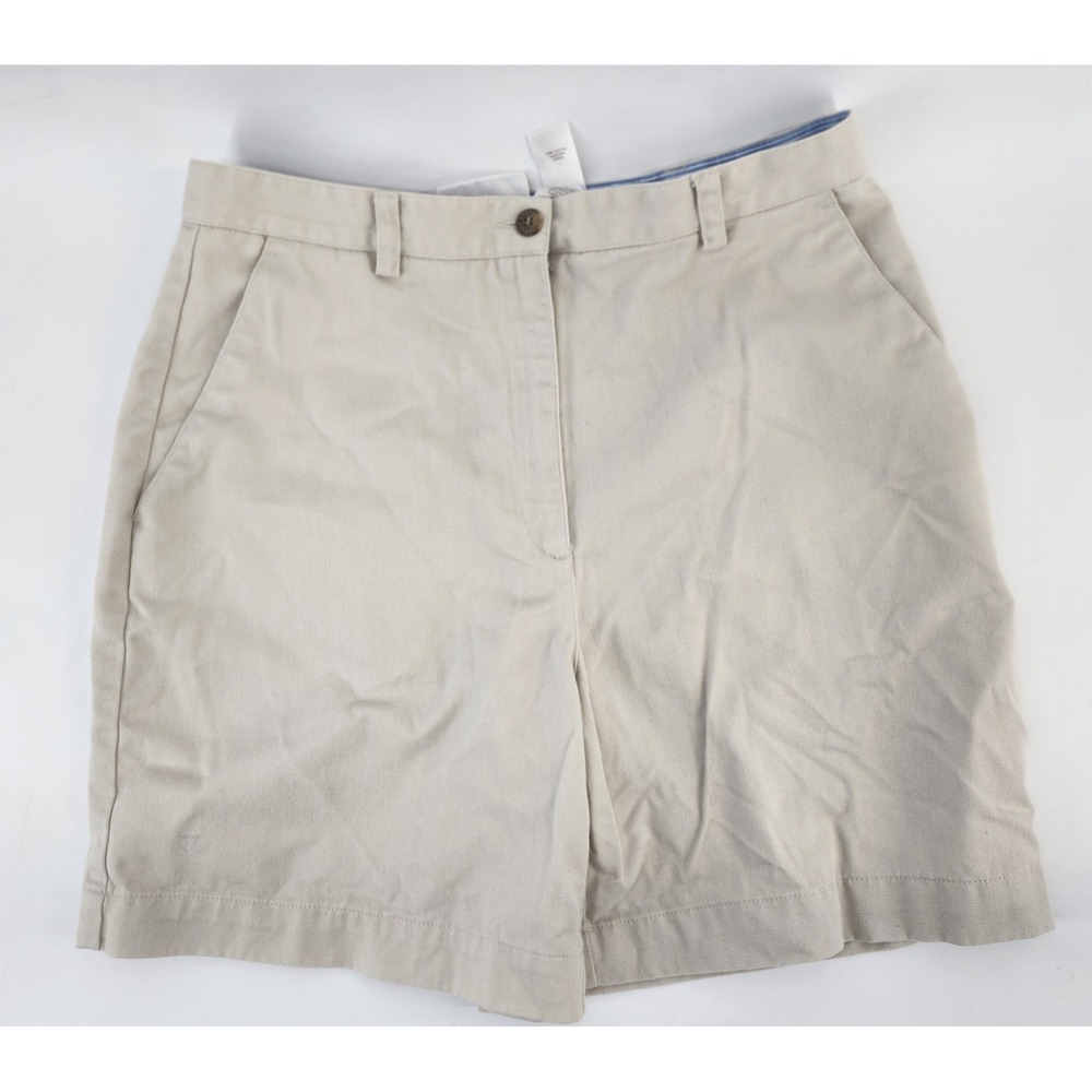 Liz Claiborne Lizsport Khaki Chino Shorts Tan Cotton Casual Size 10